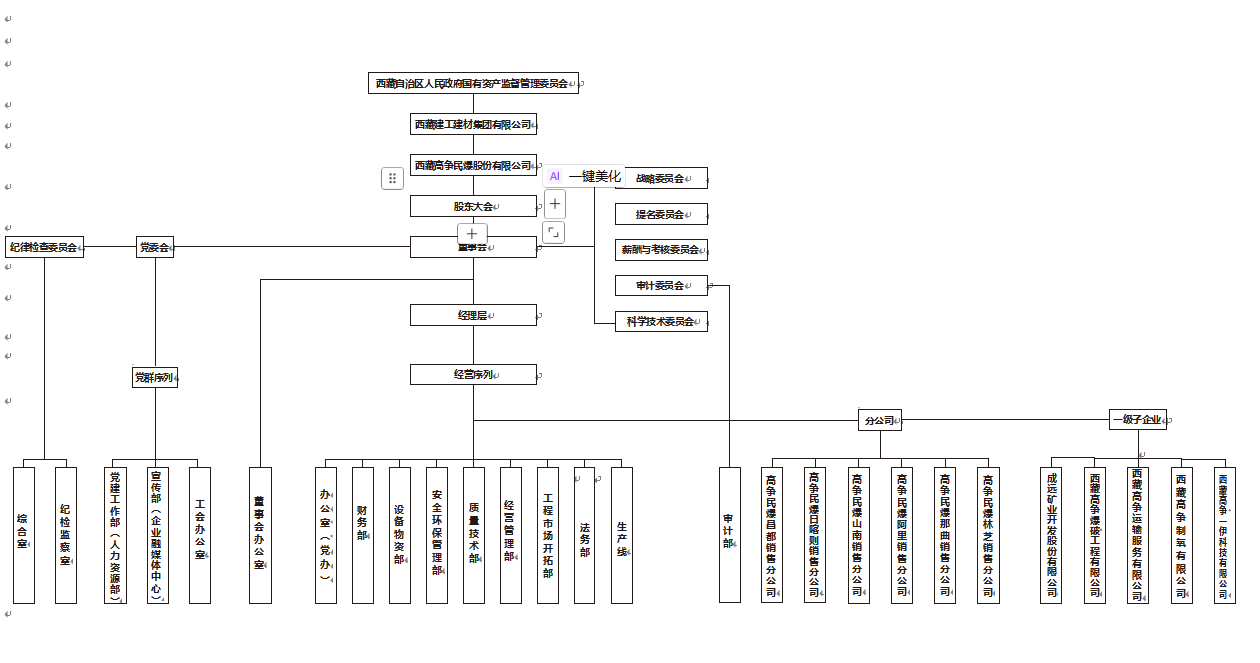 西藏高争民爆组织架构图